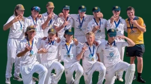 Lethbridge celebrates its U17 boys division two premiership. Picture: Lethbridge CC