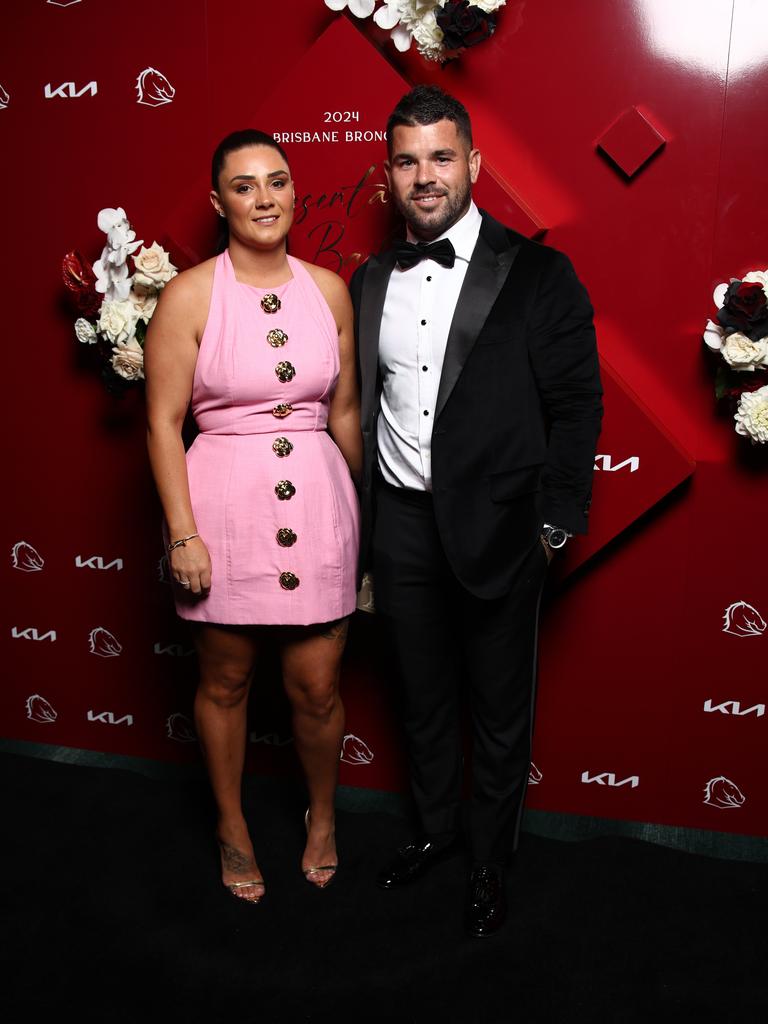 Adam and Tallara Reynolds at the Broncos awards night. Picture: David Clark