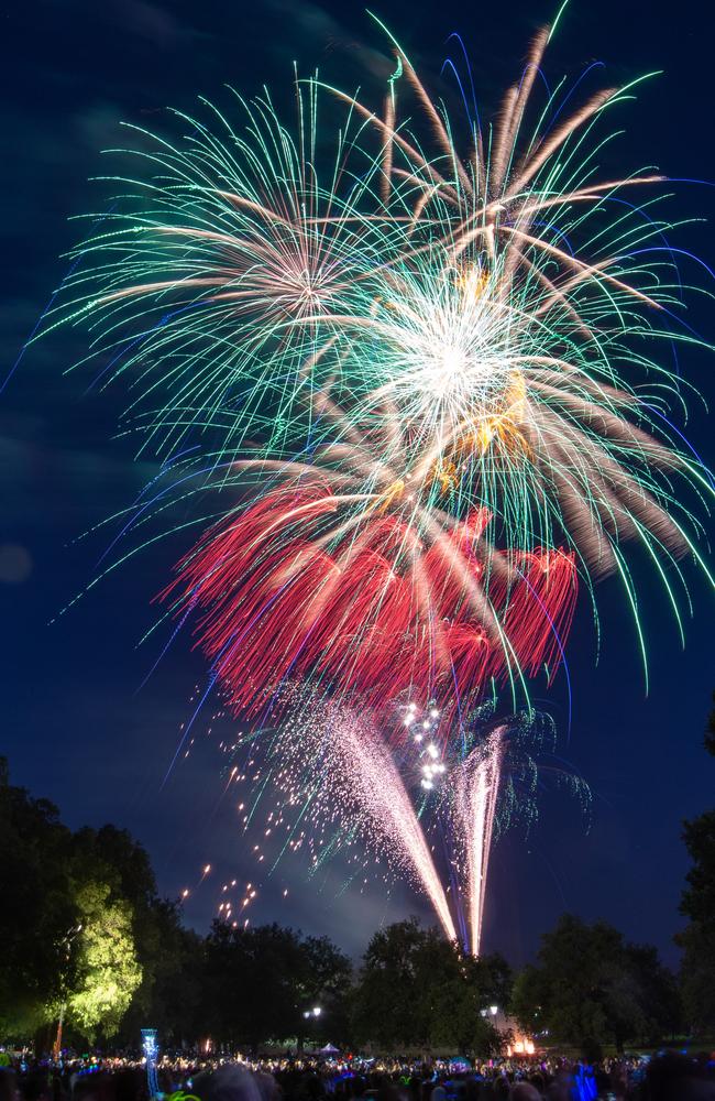Fireworks at Yarra Park at 9.30pm. Picture: Jay Town