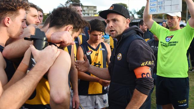 Hurstbridge coach Jarrod Tilley. Picture: Josie Hayden