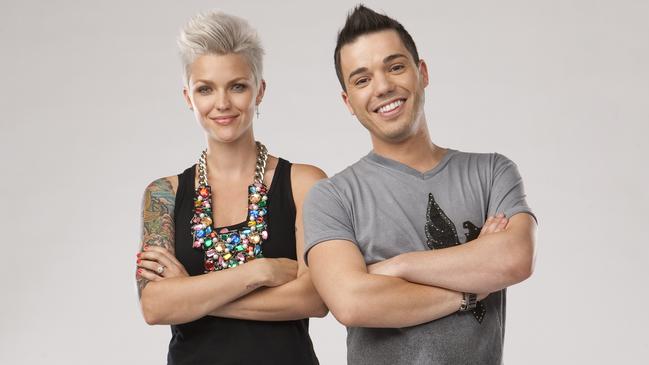 Ruby Rose and Anthony Callea for reality show Ultimate School Musical. Pic: Foxtel