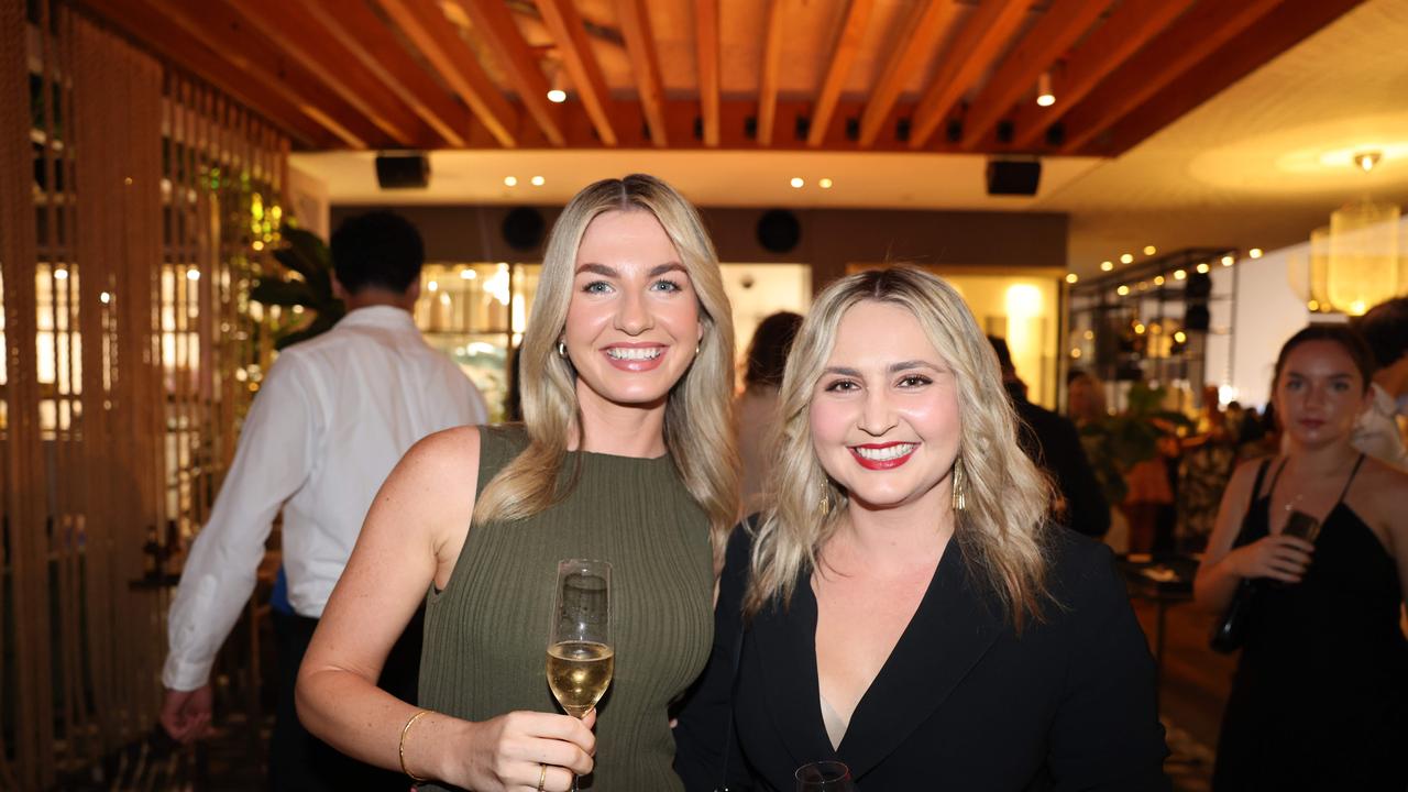 Yasmin Bonnell and Makenna Bailey at the Gold Coast Titans Season Launch 2024 at The Star Gold Coast Garden Bar for Gold Coast at Large. Picture: Portia Large