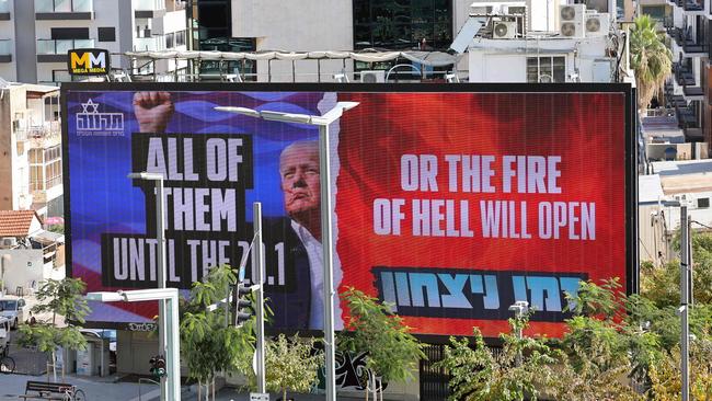 Billboards in Tel Aviv on January 8. Picture: AFP