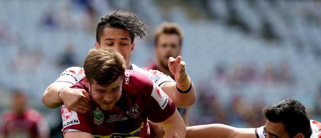 Backrower Billy Bainbridge in action for the Sea Eagles. Picture Gregg Porteous