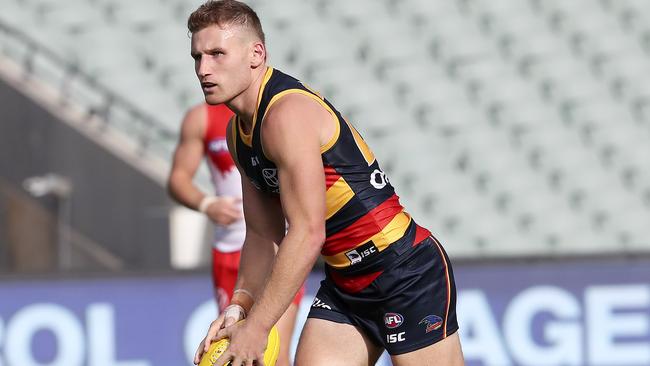 Rory Laird in action against Sydney before the season was put on ice. Picture: Sarah Reed