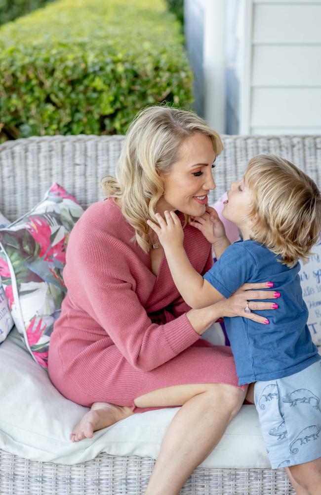 Emily Jade O'Keeffe with son Teddy, 2. Picture: Luke Marsden