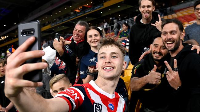 Sam Walker after his first NRL game at Suncorp Stadium. Picture: Bradley Kanaris/Getty