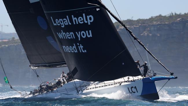 SYDNEY, AUSTRALIA - DECEMBER 26: LawConnect sails out of Sydney head during the start of the 2025 Sydney to Hobart on Sydney Harbour on December 26, 2024 in Sydney, Australia. (Photo by Brendon Thorne/Getty Images)