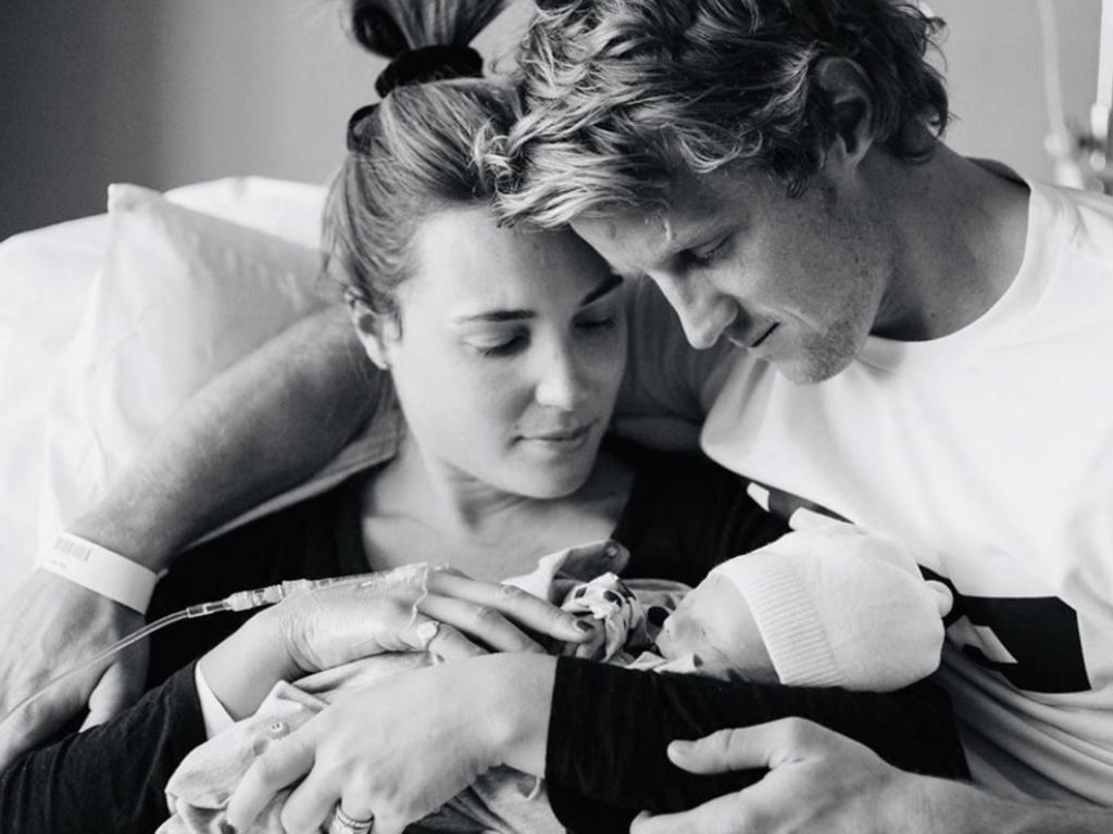 Rory and Belinda Sloane With baby Leo