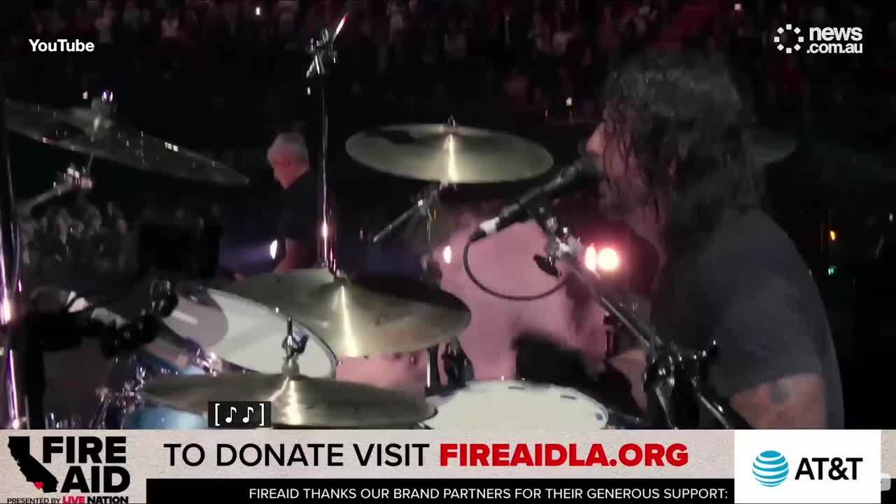 Dave Grohl reunites with Nirvana for Fire Aid concert