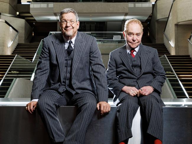 Las Vegas Magicians Penn Jillette and Teller at QPAC ahead of their 50th Anniversary Tour shows starting on Wednesday night. Picture Lachie Millard