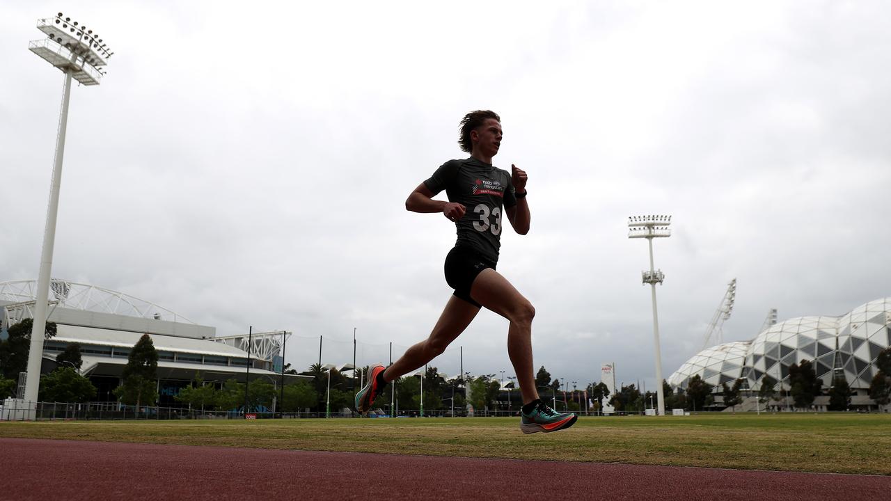 Harry Sharp won the 2km time trial at the 2020 AFL Draft Combine. Picture: AFL Photos