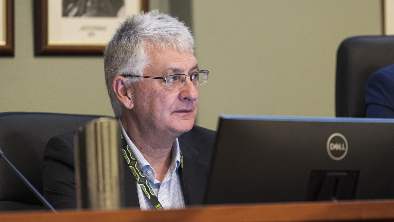 Toowoomba Regional Council CEO Brian Pidgeon during an ordinary meeting of council, Tuesday, May 28, 2024. Picture: Kevin Farmer