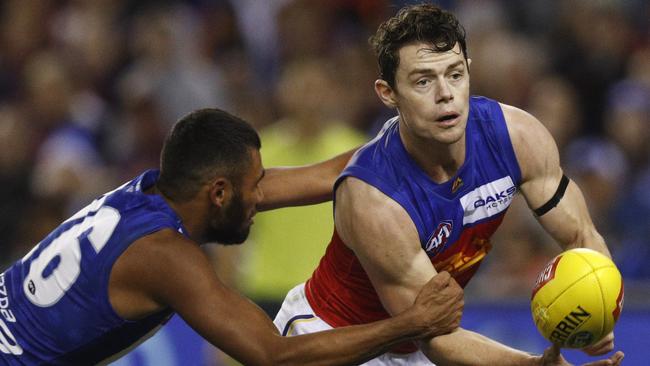 Lachie Neale’s Brisbane has scored the most from centre bounces. Picture: AAP