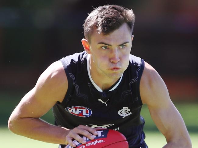 Jagga Smith at Carlton AFL training. Wednesday, December 4. 2024. Picture: David Crosling