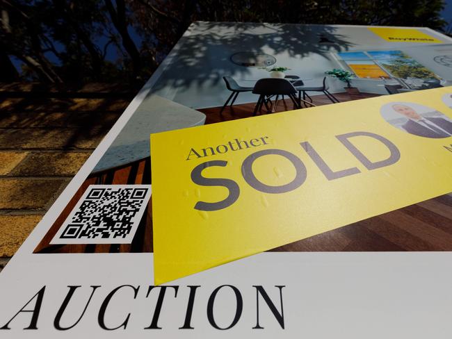 SYDNEY, AUSTRALIA - NewsWire Photos SEPTEMBER 14 2023. Generic housing & real estate house generics. Pic shows a sold sign for an apartment which went to auction in Drummoyne. Picture: NCA NewsWire / Max Mason-Hubers
