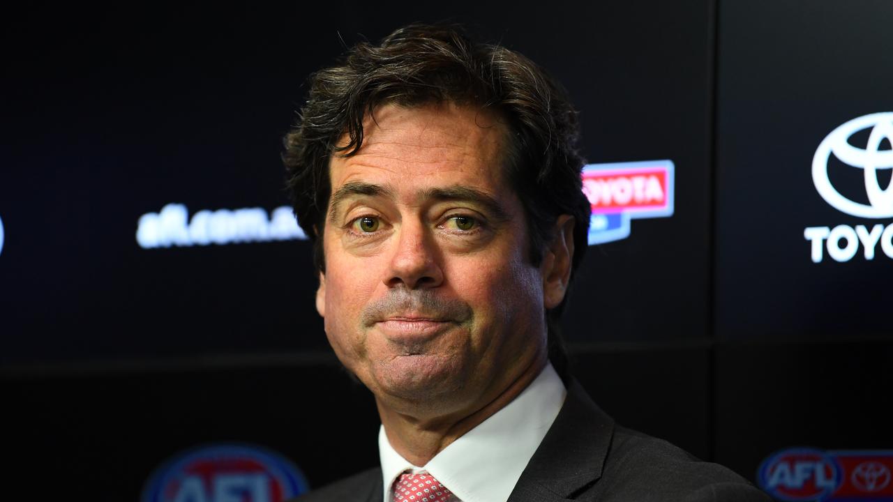AFL CEO Gillon McLachlan spoke to the media today. (AAP Image/James Ross)