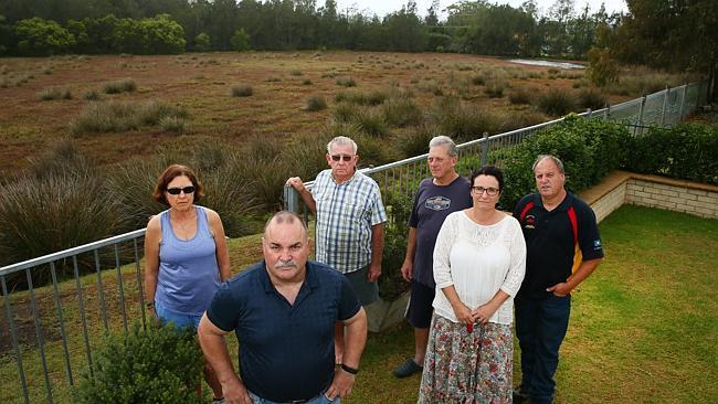 Jeff Sundstrom (front and centre) and a group of other concerned local residents have established the Save the Davo Wetlands group in response to the zoning of wetlands which could see future residential development in Davistown. Picture: Peter Clark