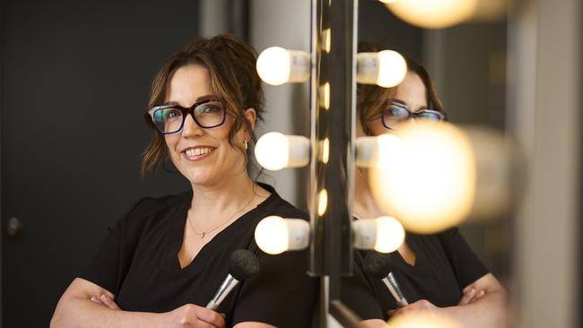 Carly Dabinet at her home studio in Hawthorndene, after being named SA’s best makeup artist for 2024. Picture: Matt Loxton