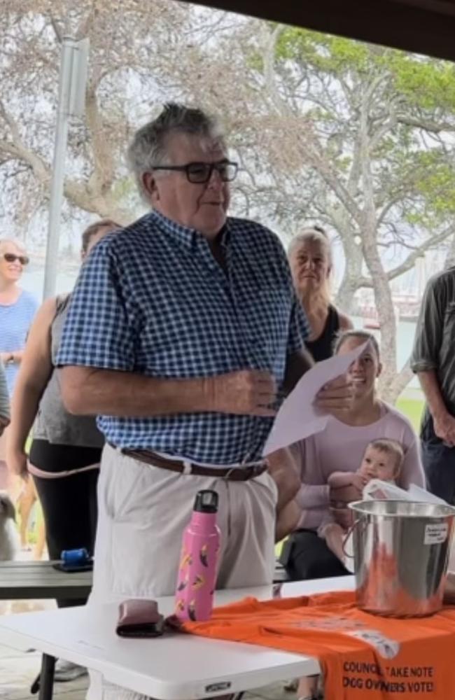 Sunshine Coast mayoral contender Michael Burgess at a candidate event at La Balsa Park, Buddina. Picture: Supplied