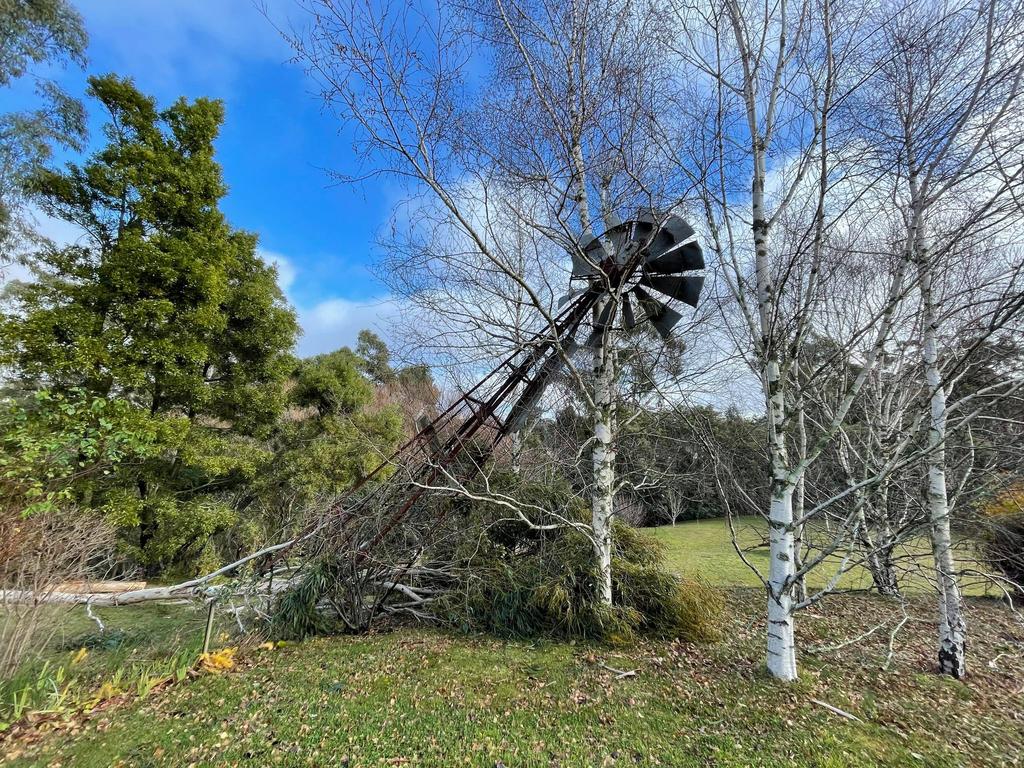 Damage after wild storms destroyed homes and left towns without power in parts of Victoria. Picture: Zoe Phillips