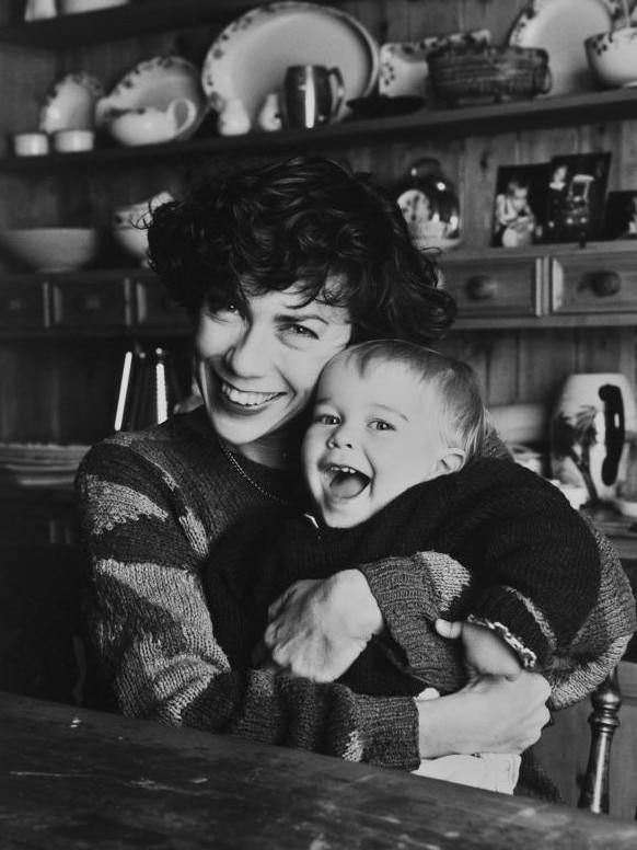 With son Jules at 18 months old in 1991.