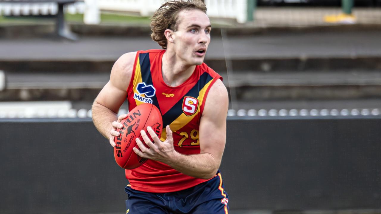 Central District star Dyson Sharp in action for South Australia's U18s against the U20s at Norwood Oval this month. Picture: Peter Argent