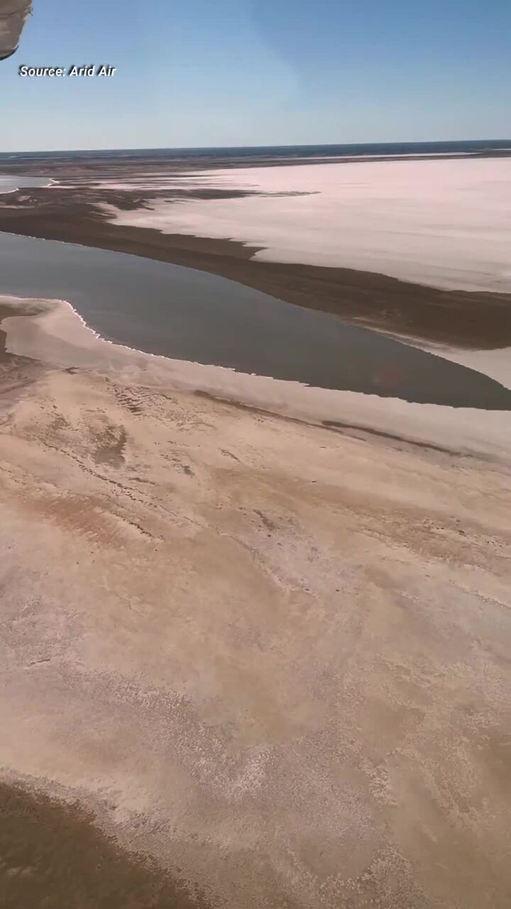 Water flows into Lake Eyre