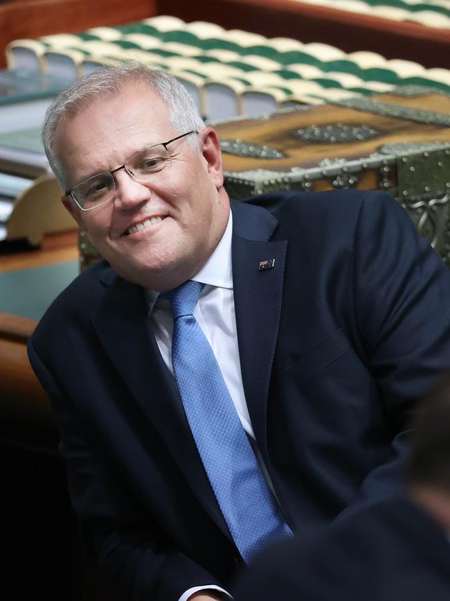 Prime Minister Scott Morrison during Question Time at Parliament House Canberra. Picture: NCA NewsWire / Gary Ramage