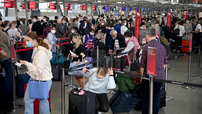 Sydney Airport was bursting at the seams again on Wednesday but Thursday’s crowds will be even bigger. Picture: NCA NewsWire/Jeremy Piper