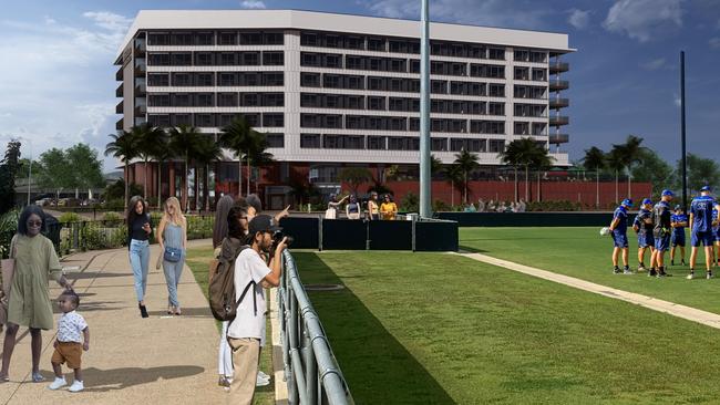 Exterior render of the Hilton Garden Inn Townsville. Picture: HHNQ.
