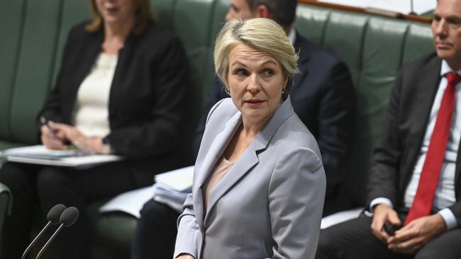 Minister for the Environment and Water Tanya Plibersek during Question Time at Parliament House in Canberra. Picture: Martin Ollman