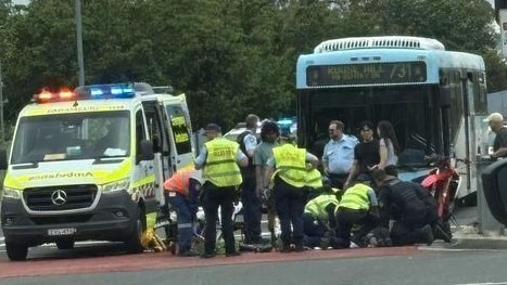 Emergency services at the scene, at the intersection Sunnyholt Rd and Turner St in Blacktown.