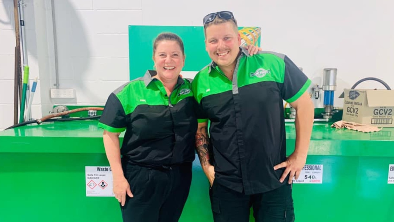 GREEN LIGHT: Penelope Lena and manager Jake Smith get to work after the opening of Paddy O'Shea's Tyre and Mechanical workshop.