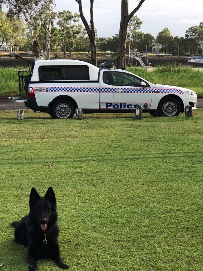 Police dog Griffin tracked down an offender on Monday morning.Photo Contributed