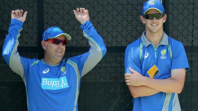 Darren Lehman and Josh Hazlewood have some decisions to make. Picture: Jono Searle.