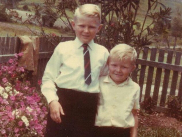 Federal Opposition Leader Kevin Rudd in undated family photo with older brother Greg. Picture: Supplied