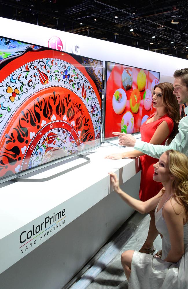 Coming to Australia ... the LG 77-inch (195cm) Flexible 4K OLED TV.