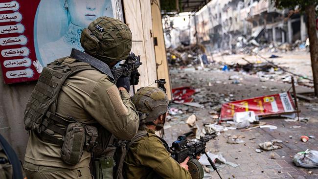 Soldiers operating in the Gaza Strip, in this Israeli army photo released on Friday. Picture: via AFP