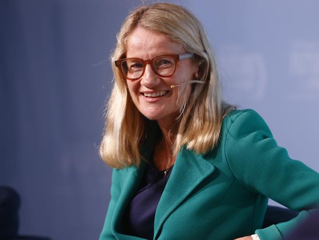 DAILY TELEGRAPH 16TH NOVEMBER 2023Pictured on stage at the Museum of Contemporary Art at The Rocks in Sydney is Deanne Stewart, from Aware Super, at the 2023 Daily Telegraph Future Sydney Bradfield Oration.Picture: Richard Dobson