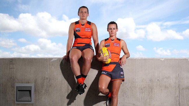 Alyce Parker and Giants skipper Alicia Eva.