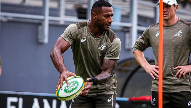 Suliasi Vunivalu at Wallabies training. Picture: Andrew Phan/RugbyAU Media