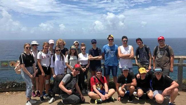 Students at Byron Bay with their Italian exchanges. Picture: Contributed