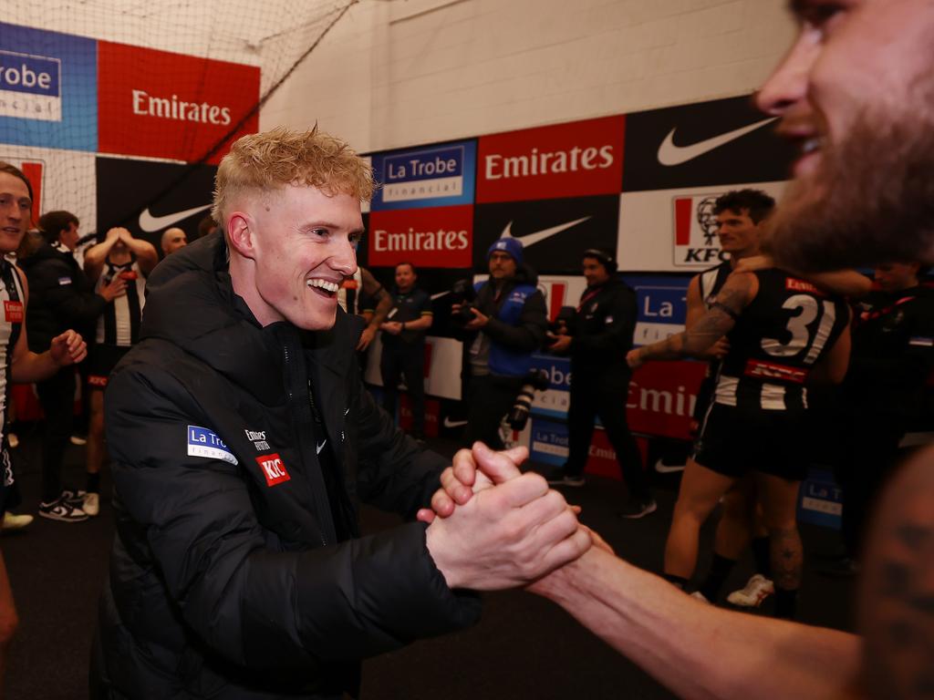 Does John Noble make it back into Collingwood’s team. Picture: Michael Klein.