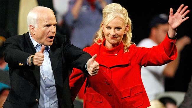 John McCain, left, never disparaged Donald Trump as President. He was too loyal a Republican. But his widow, Cindy, took a stand against the commander-in-chief over his treatment of her husband.