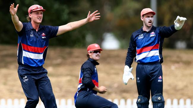 Footscray players appeal for a wicket. Picture: Josh Chadwick