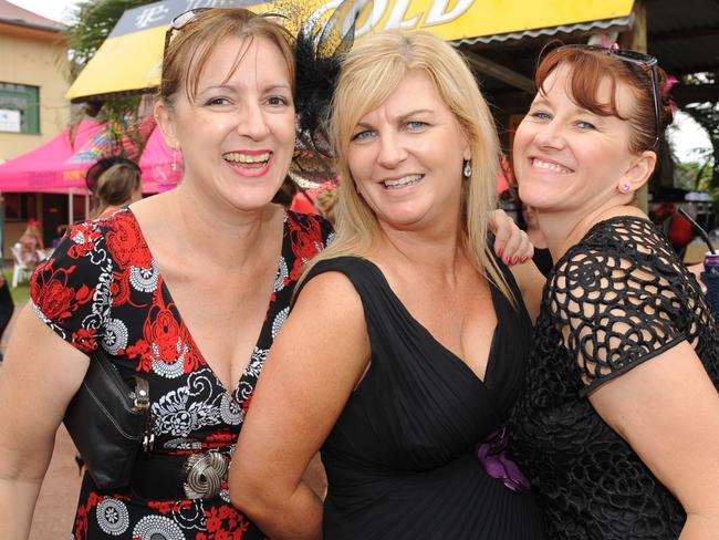 Evelyn Goebel, Sam Boyd and Carolyn Hoult at the 2011Townsville Ladies Day Races held at the Cluden Race Track