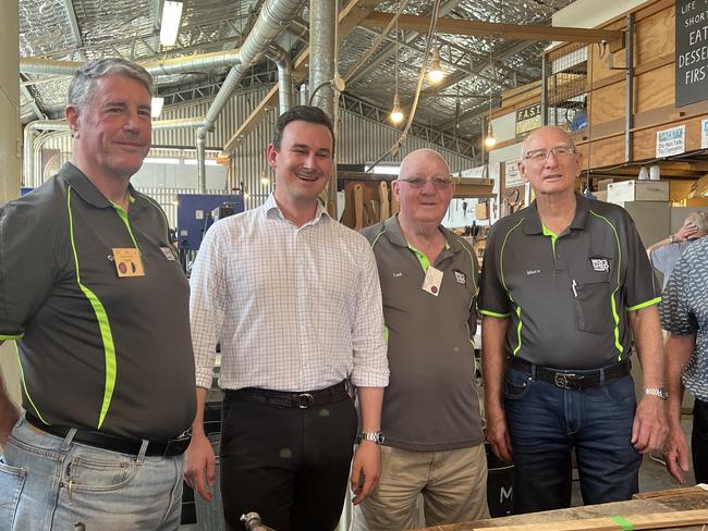 Bonney MP Sam O’Connor at Labrador Men's Shed. Picture: Keith Woods.