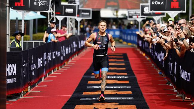 Former Cairns triathlete Daniel McDonnell wins the Ironman Cairns 70.3 race. Picture: Brendan Radke