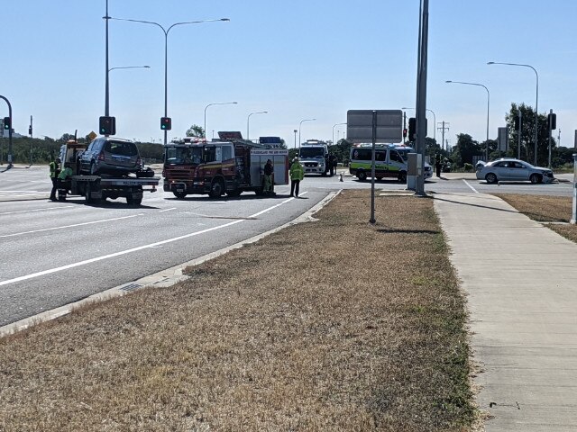 Emergency services respond to a crash at Wulguru. Photo: Matt Taylor